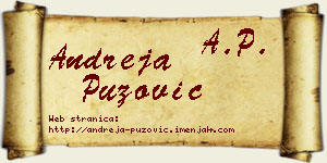 Andreja Puzović vizit kartica